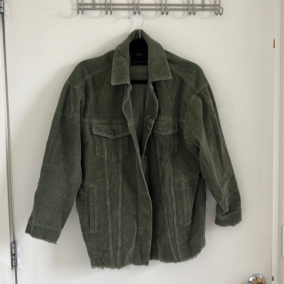 Zara Jackets & Coats Zara Green Corduroy Jacket Poshmark